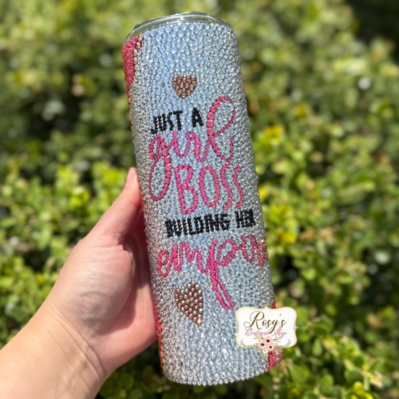 Just a Girl Boss Building her Empire Rhinestones Bling 20oz Tumbler